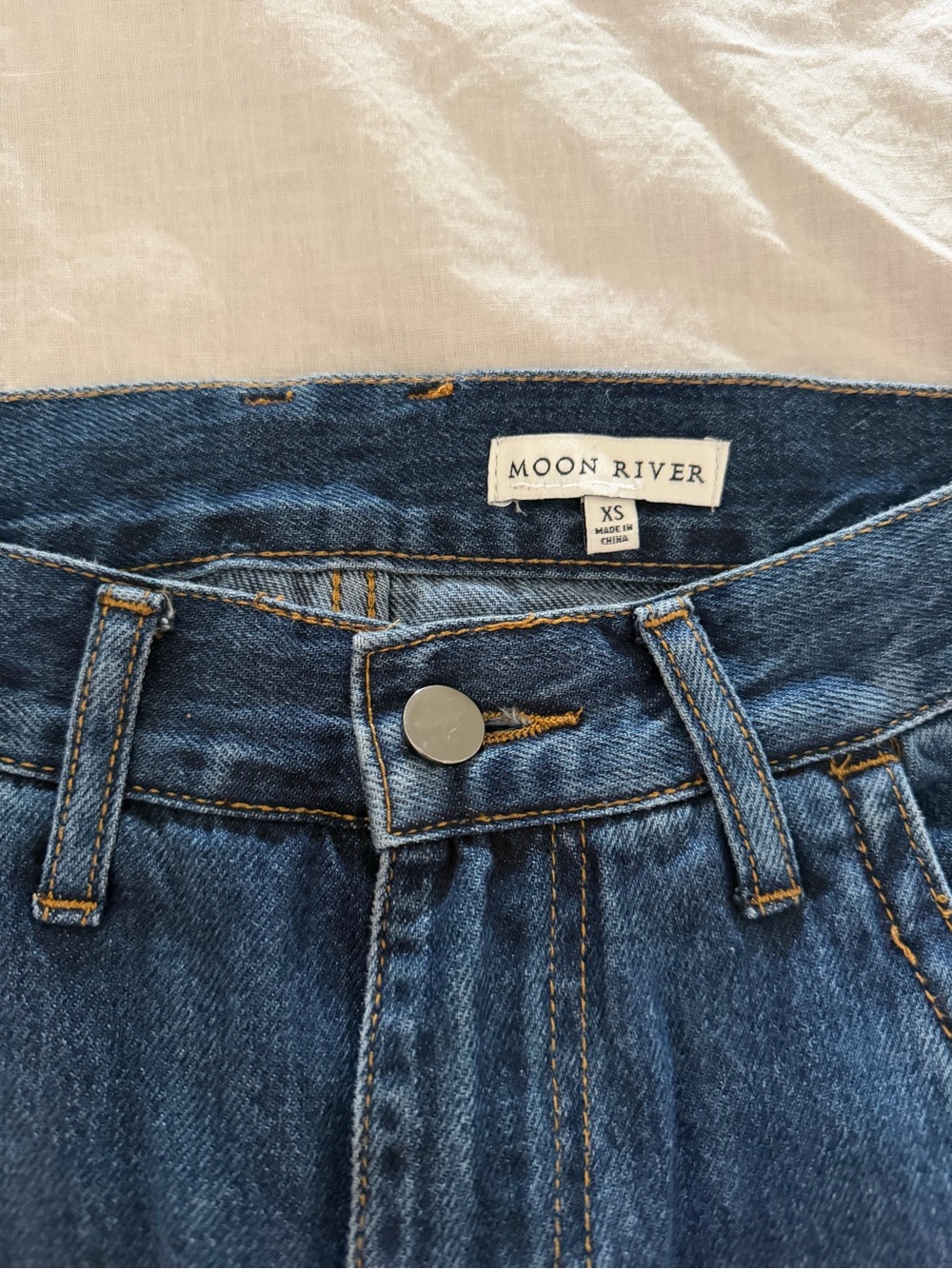 Moon River Indigo Denim Maxi Skirt